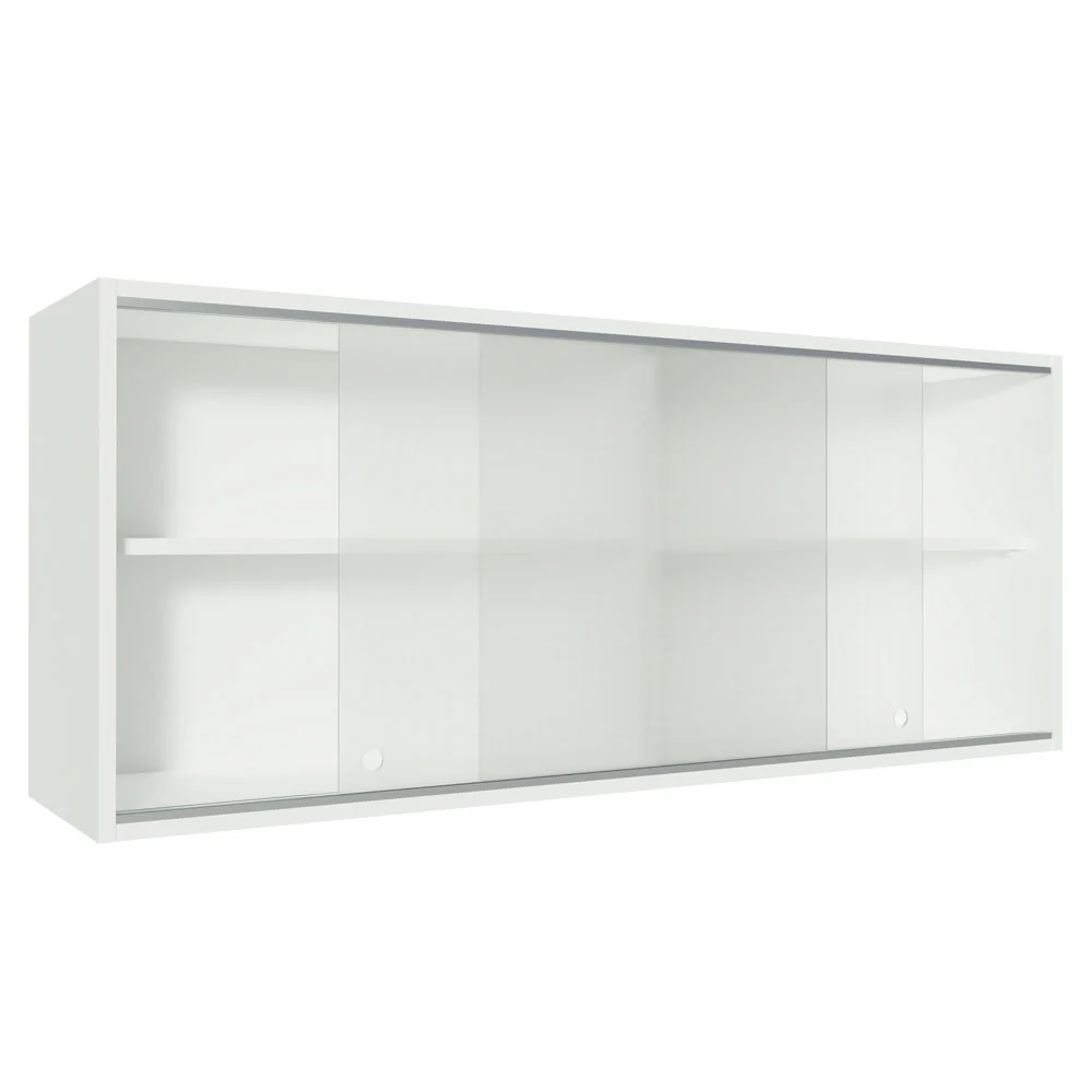 Alacena Madesa 2 Puertas Corredizas de Vidrio Glamy, Lux y Reims - Blanco - Image 4