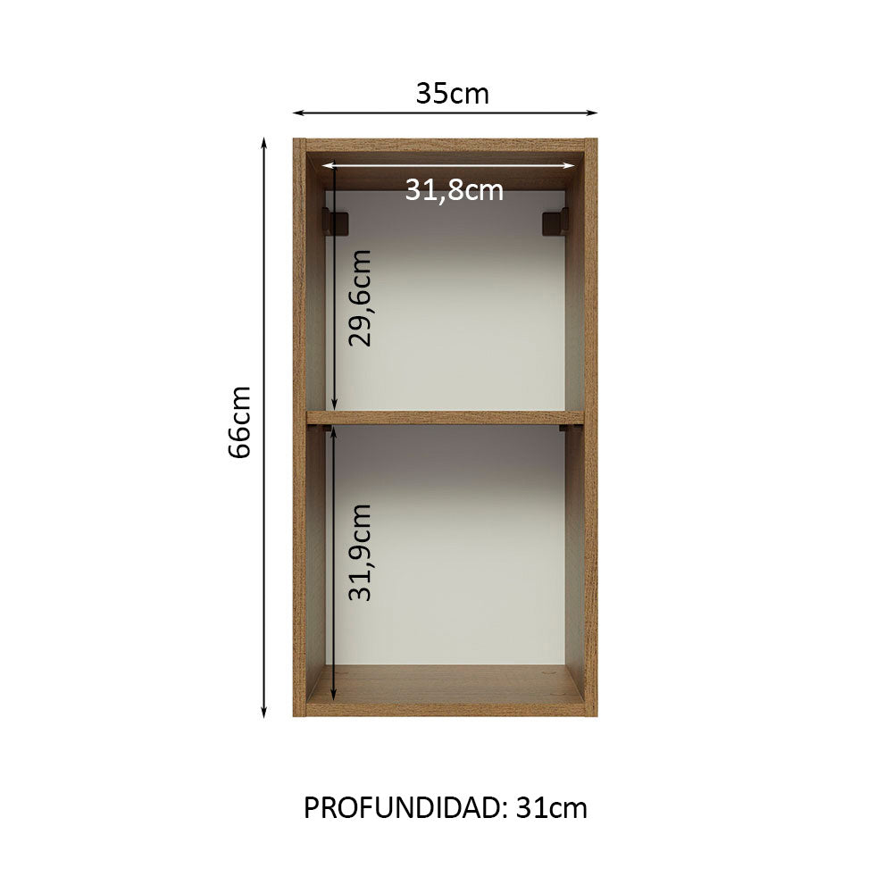 Alacena Madesa Glamy 35 cm 1 Puerta Marrón/Blanco - Image 4