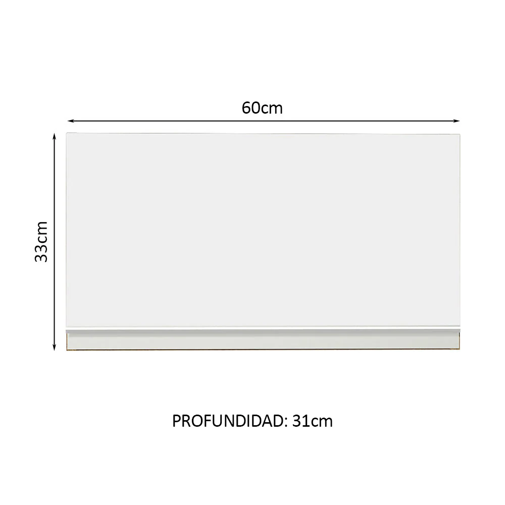 Alacena Madesa Glamy 60 cm 1 Puerta Rebatible Marrón/Blanco - Image 3