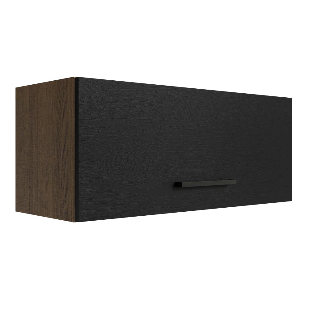 Alacena Multiuso 80cm 1 Puerta Puerta Rebatible Marrón/Negro Agata Madesa - Image 5