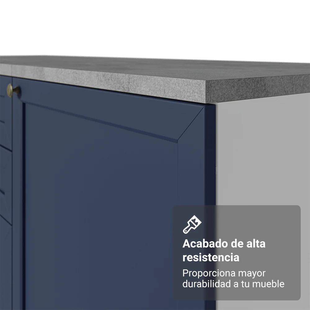 Aparador Vajillero con Bodega para botellas 100cm 2 Puertas Blanco/Azul Vik 16 - Image 5