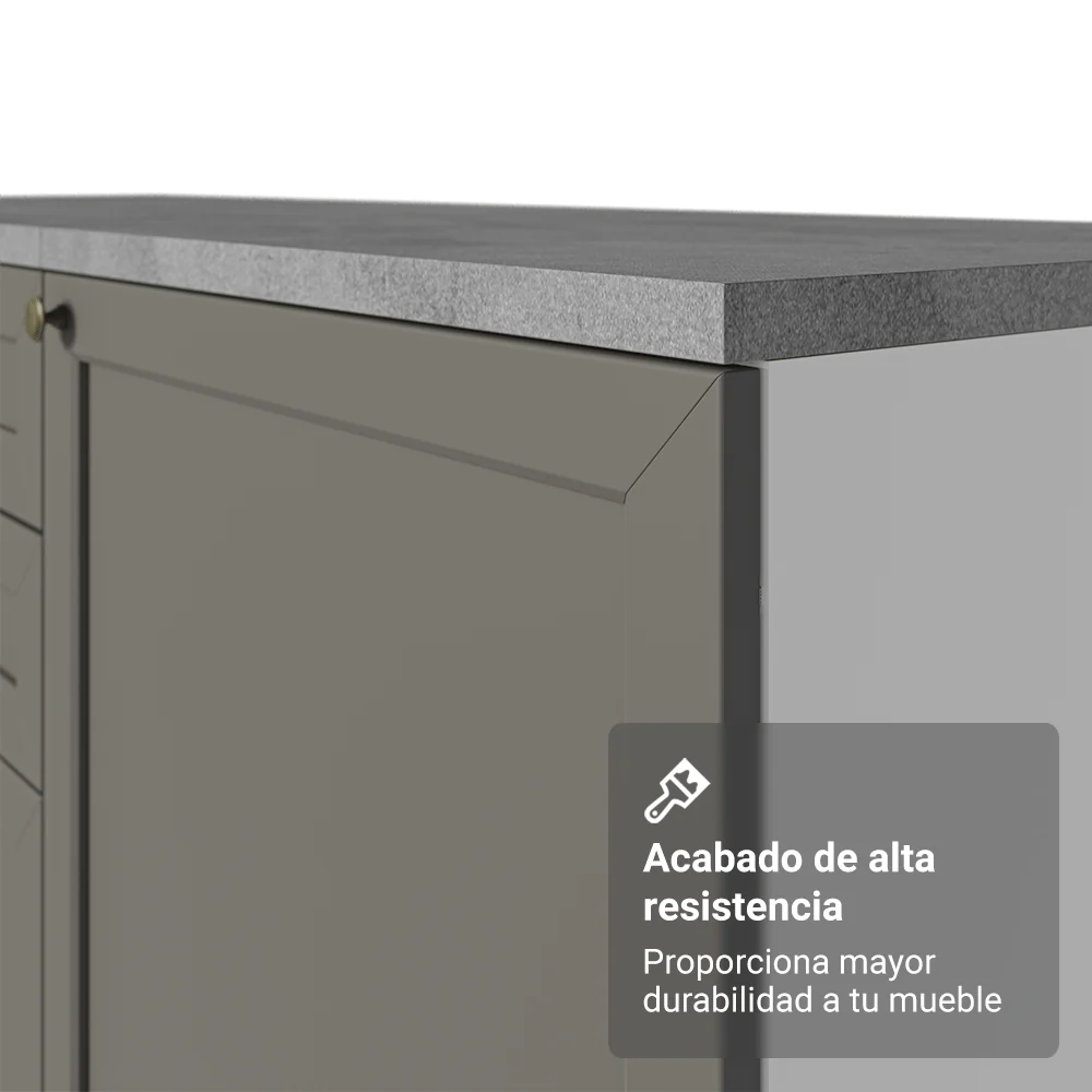 Aparador Vajillero con Bodega para botellas 100cm 2 Puertas Blanco/Gris Vik 16 - Image 5