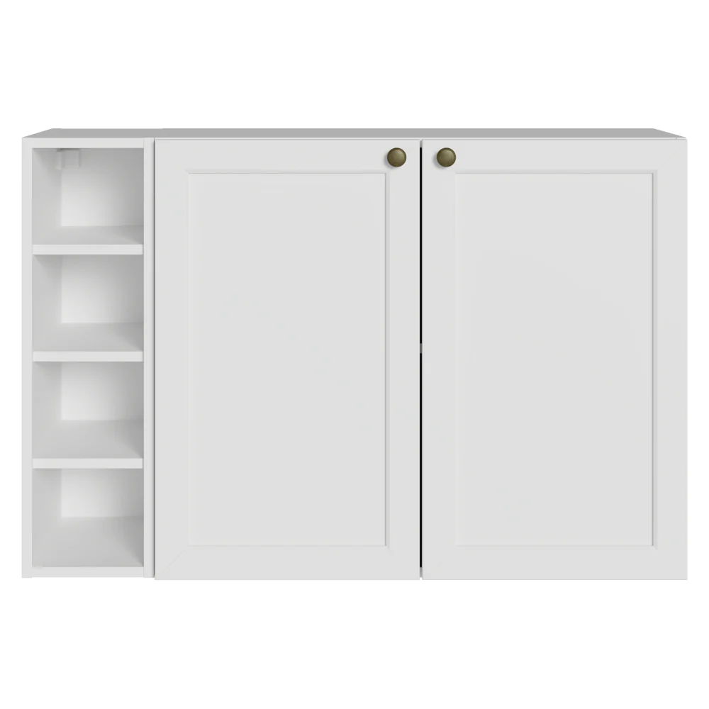 Aparador Vajillero con Bodega para botellas 100cm 2 Puertas Blanco Vik 16 - Image 8