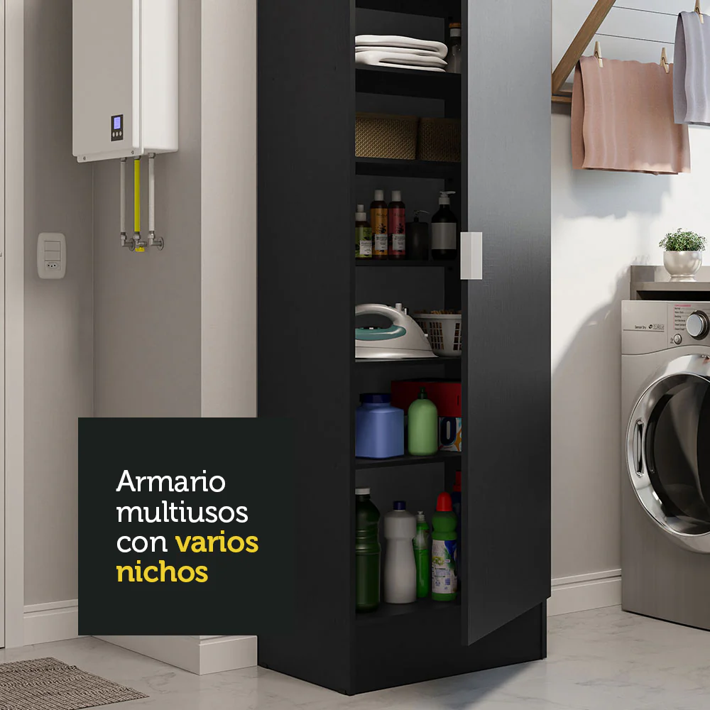Armário Multiuso 60 cm 1 Purta Negro Madesa - Image 6