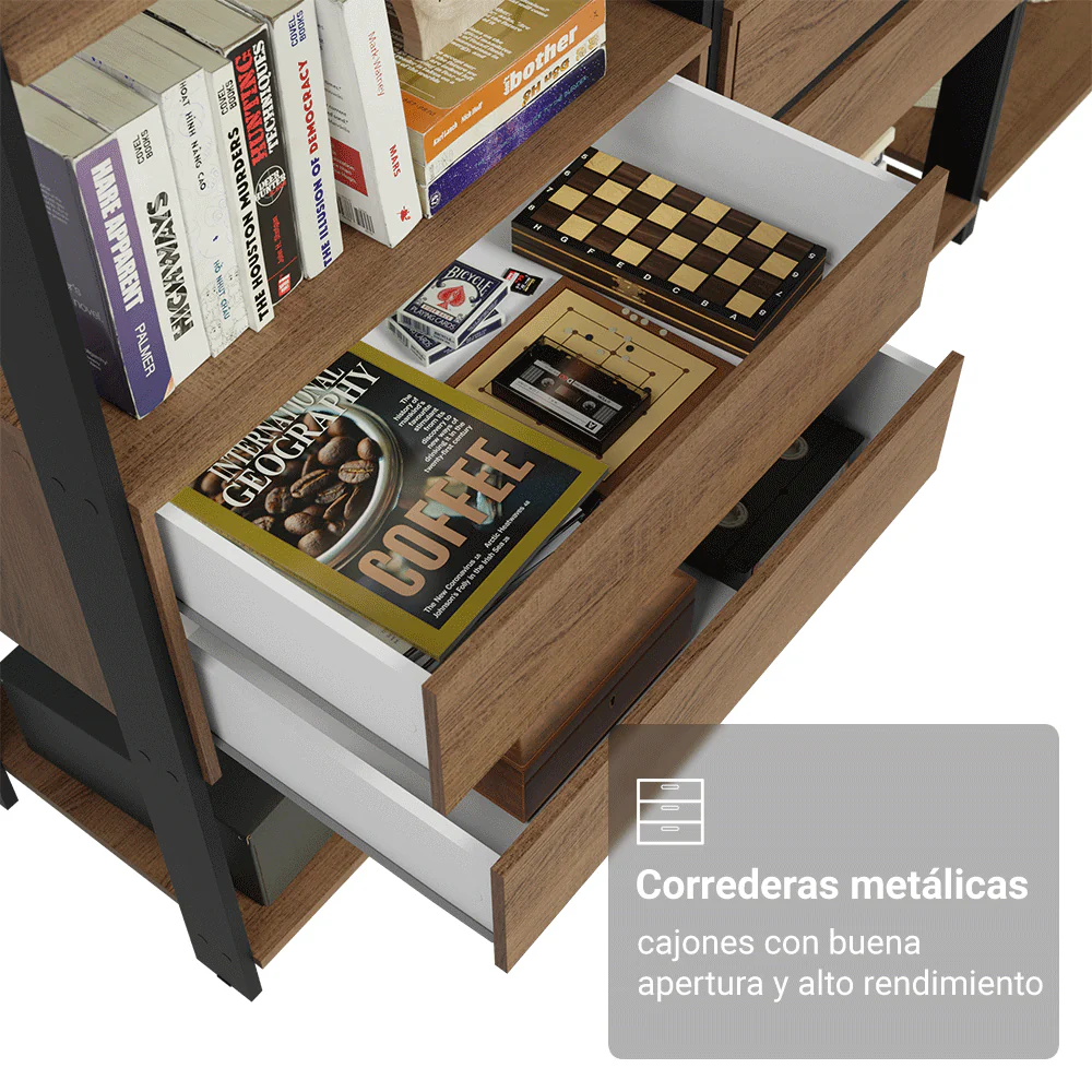 Armario Organizador Multiuso para Libros Madesa 210cm MN - Image 7