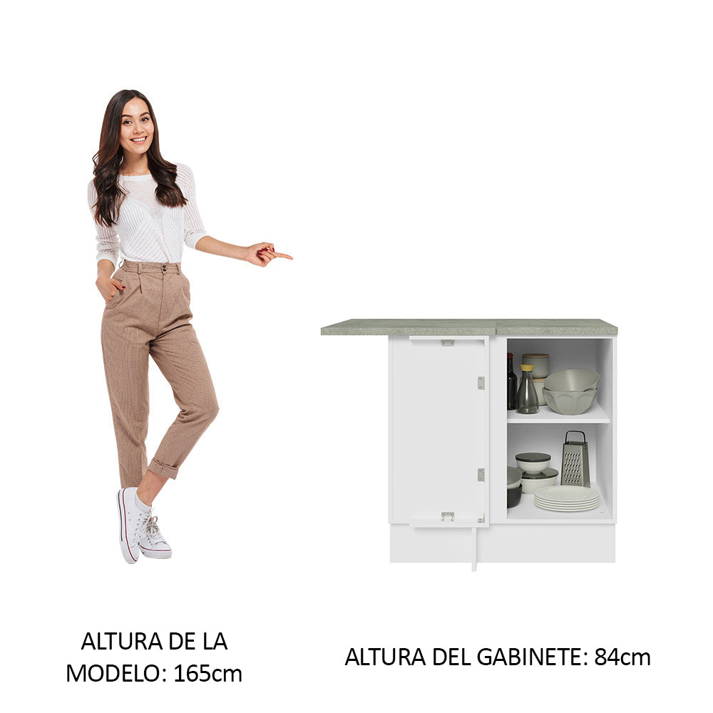 Bajo Mesada 102 cm x 60 cm, 1 Puerta Lux Blanco/Gris - Image 3