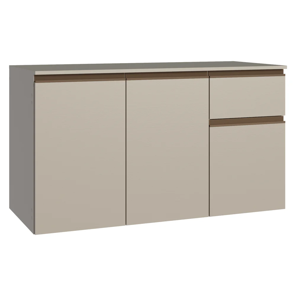Bajo Mesada Cocina 120 cm 1 Cajón 3 Puertas Nice Crema