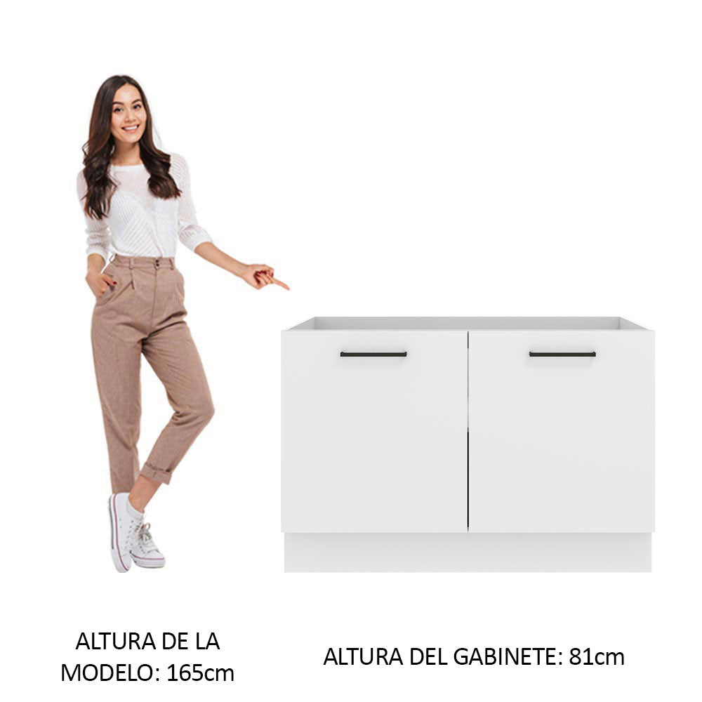 Bajo Mesada Cocina 120 cm x 60 cm, 2 Puertas Agata Blanco - Image 3