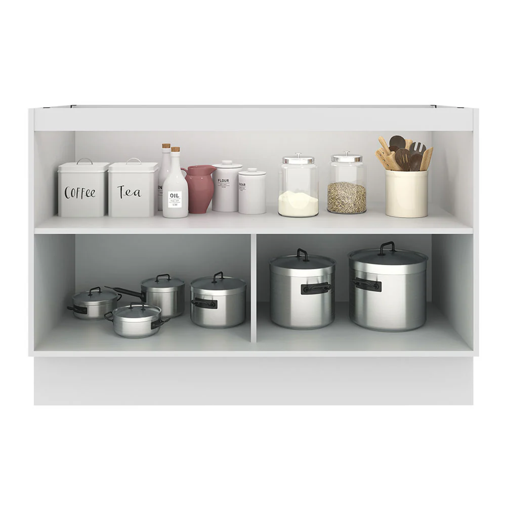 Bajo Mesada para Bacha 120 cm 2 Puertas (Sin Mesada y Bacha) Blanco/Negro Agata Madesa - Image 5