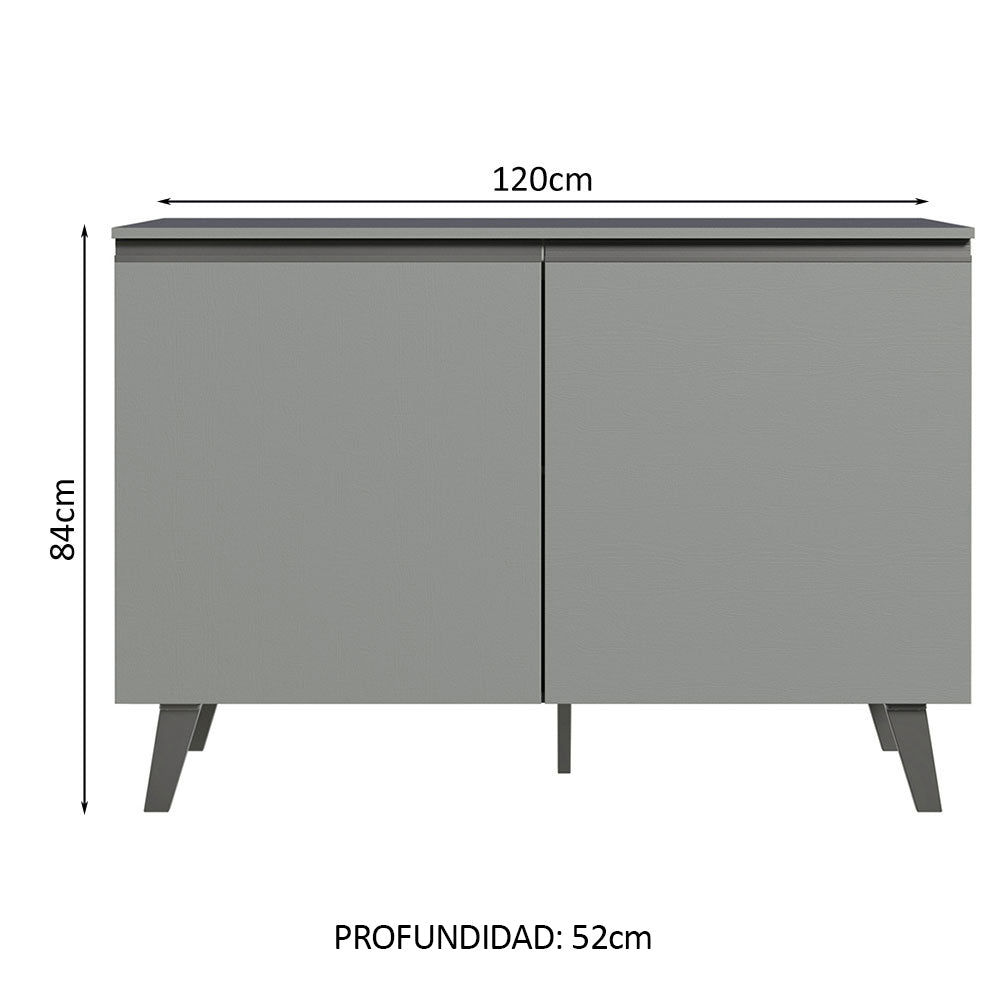 Bajo Mesada Cocina 120 cm 2 Puertas Gris Nice Madesa - Image 2