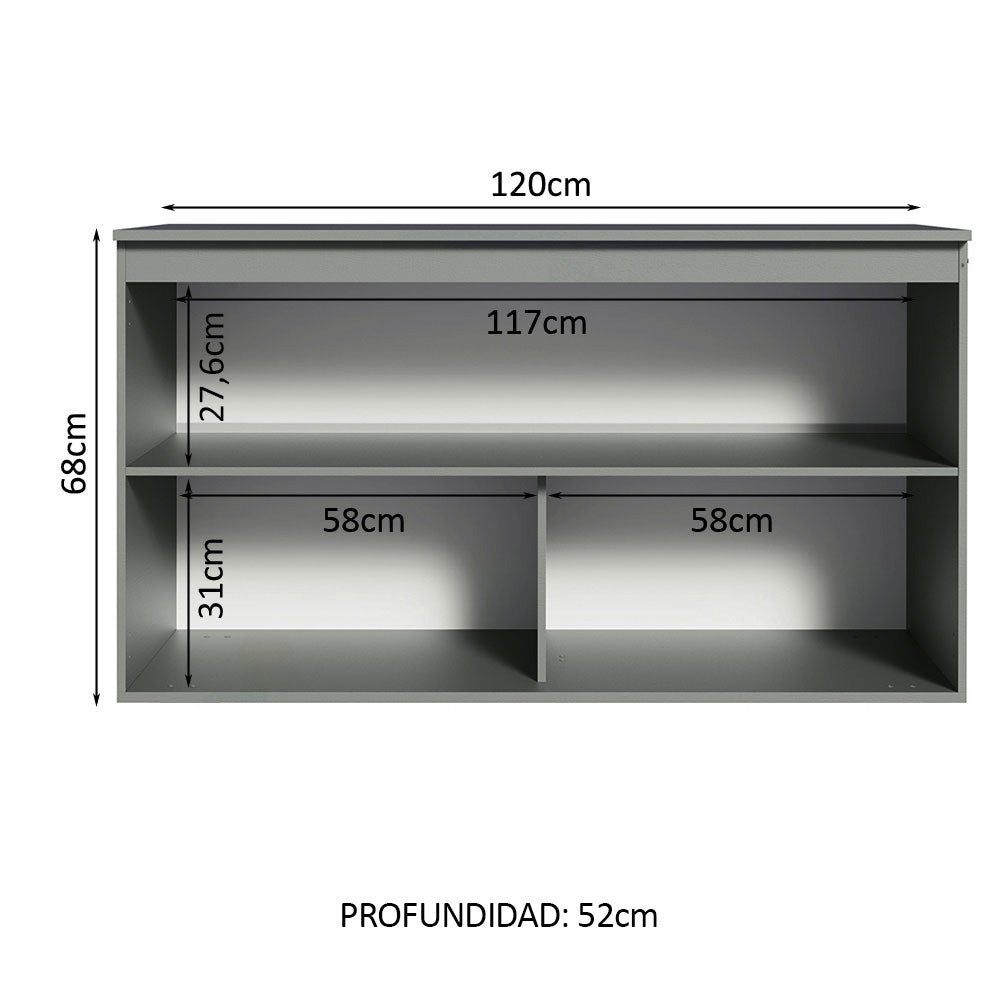 Bajo Mesada Cocina 120 cm 2 Puertas Gris Nice Madesa - Image 3