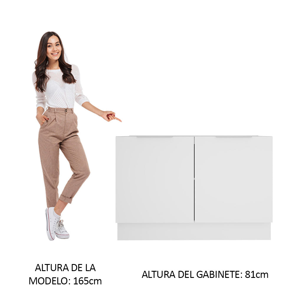 Bajo Mesada para Bacha 120 cm 2 Puertas (Sin Mesada y Bacha) Blanco Stella Madesa - Image 3