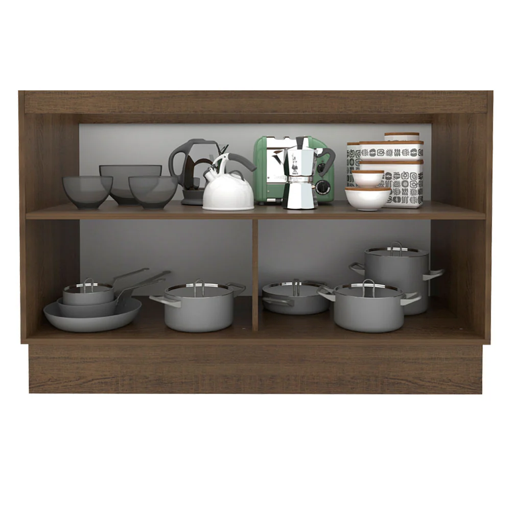 Bajo Mesada para Bacha 120 cm 2 Puertas (Sin Mesada y Bacha) Marrón Stella Madesa - Image 5