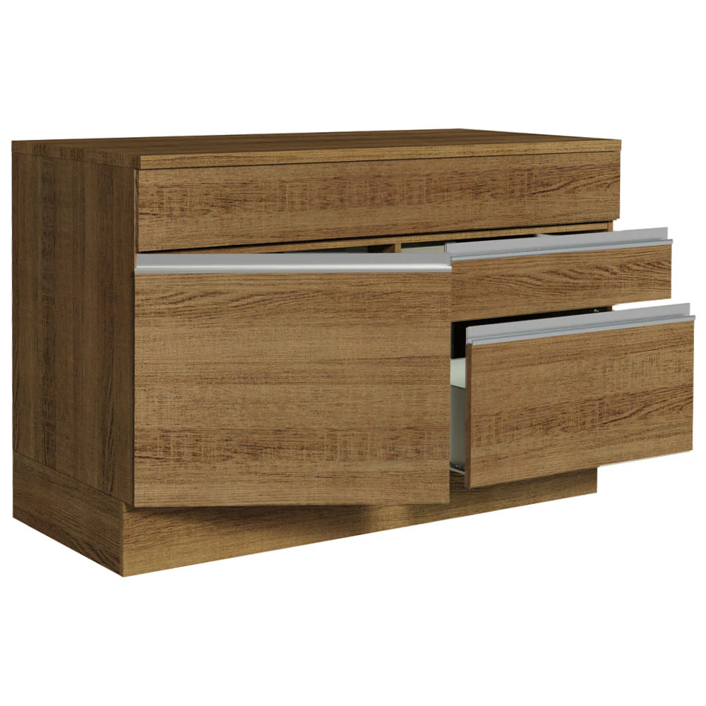 Bajo Mesada Cocina 120 x 60 cm 1 Puerta 2 Cajones Marrón (Con Mesada) Glamy Madesa - Image 7