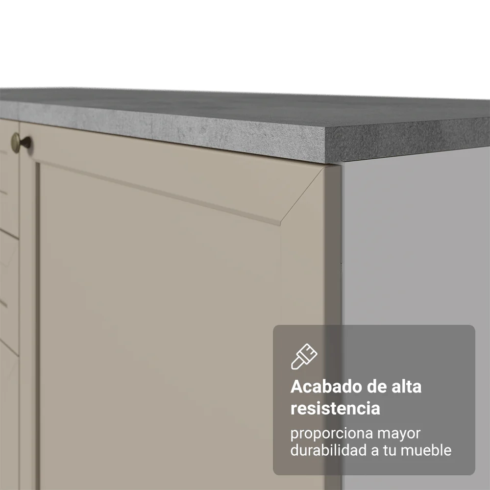 Bajo Mesada 35 x 60 cm 1 Puerta (Con Mesada) Blanco/Crema Vik Madesa - Image 9
