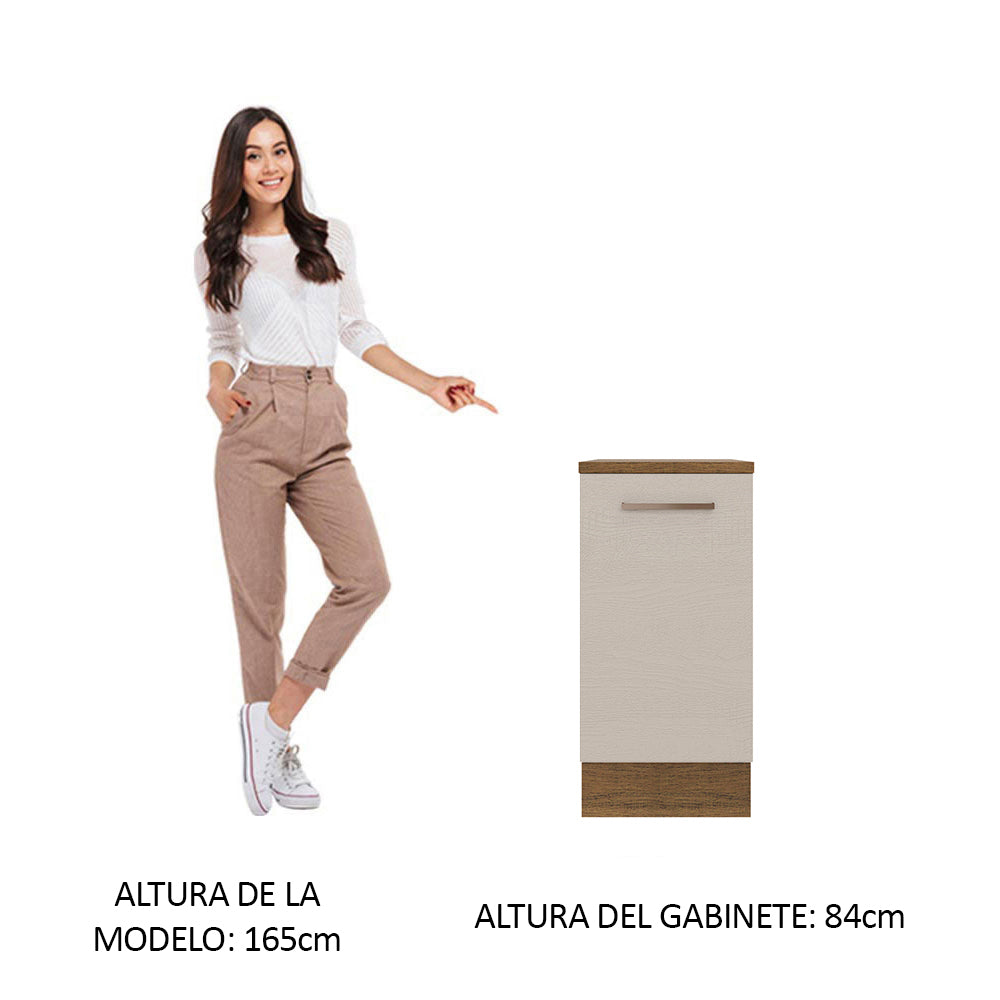 Bajo Mesada 40 cm 1 Puerta Agata Marrón/Crema - Image 3