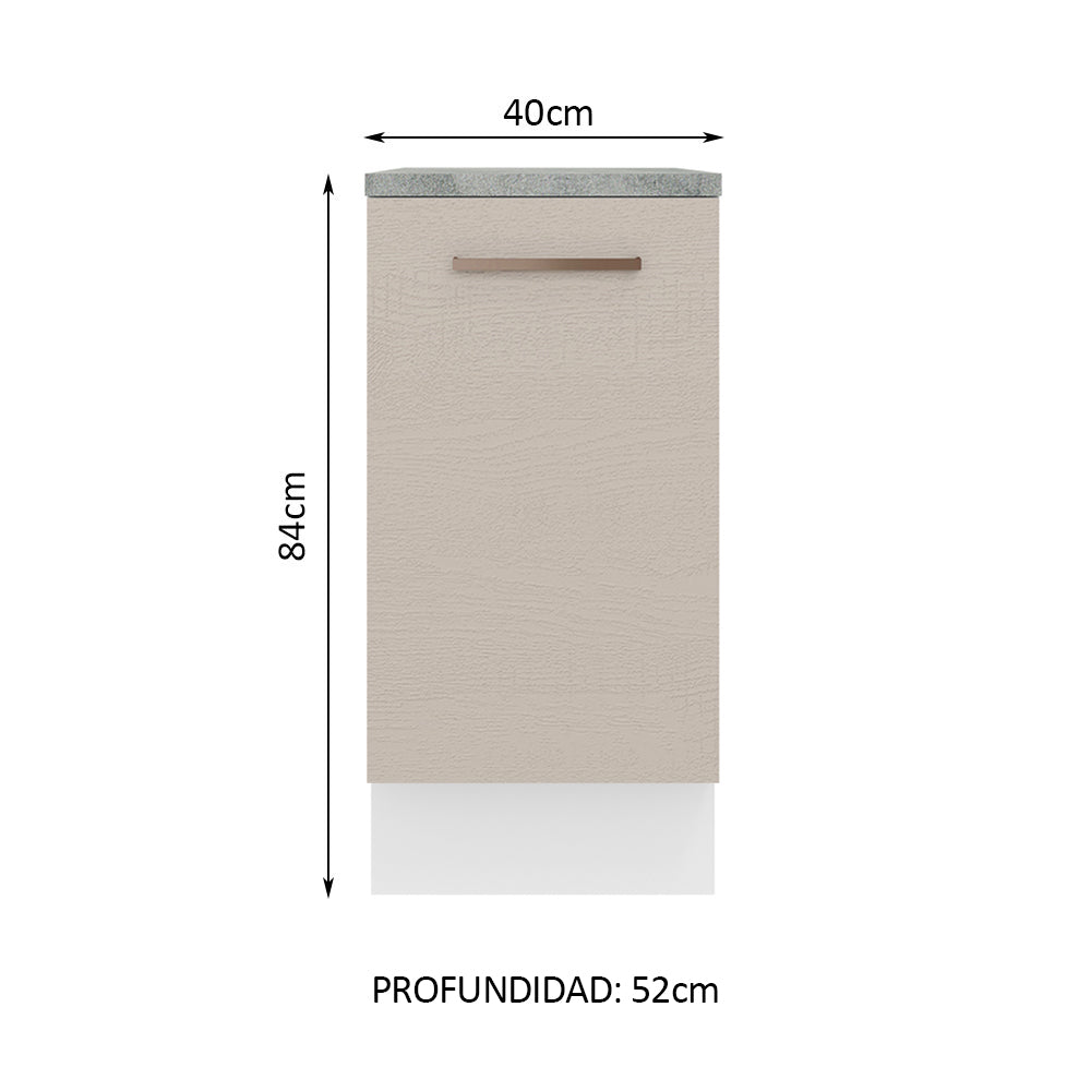 Bajo Mesada 40 cm 1 Puerta Blanco/Crema Agata - Image 2