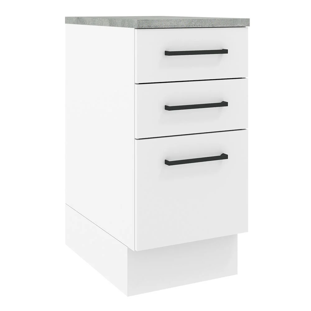 Bajo Mesada 40 cm 3 Cajones Agata Blanco