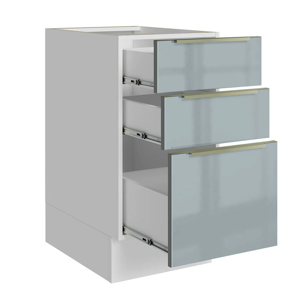 Bajo Mesada 40 cm x 60 cm, 3 Cajones Lux Blanco/Gris - Image 8