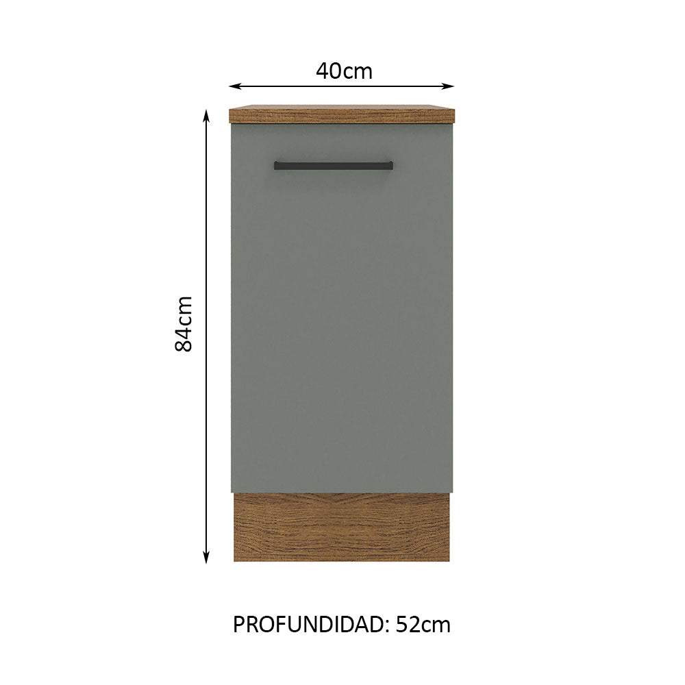Bajo Mesada 40 cm Sin cajones 1 Puerta Agata Marrón/Gris - Image 2