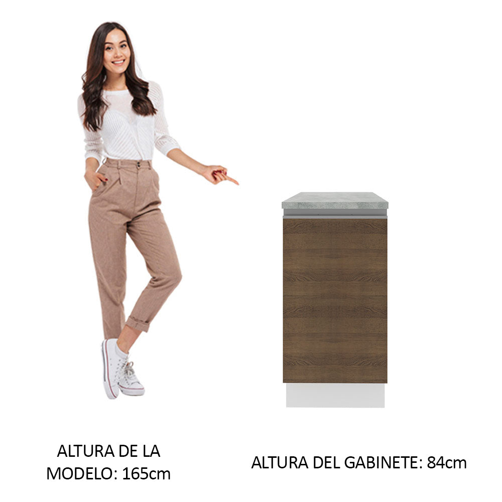 Bajo Mesada 40 cm x 60 cm,1 Puerta Glamy Blanco/Marrón - Image 3