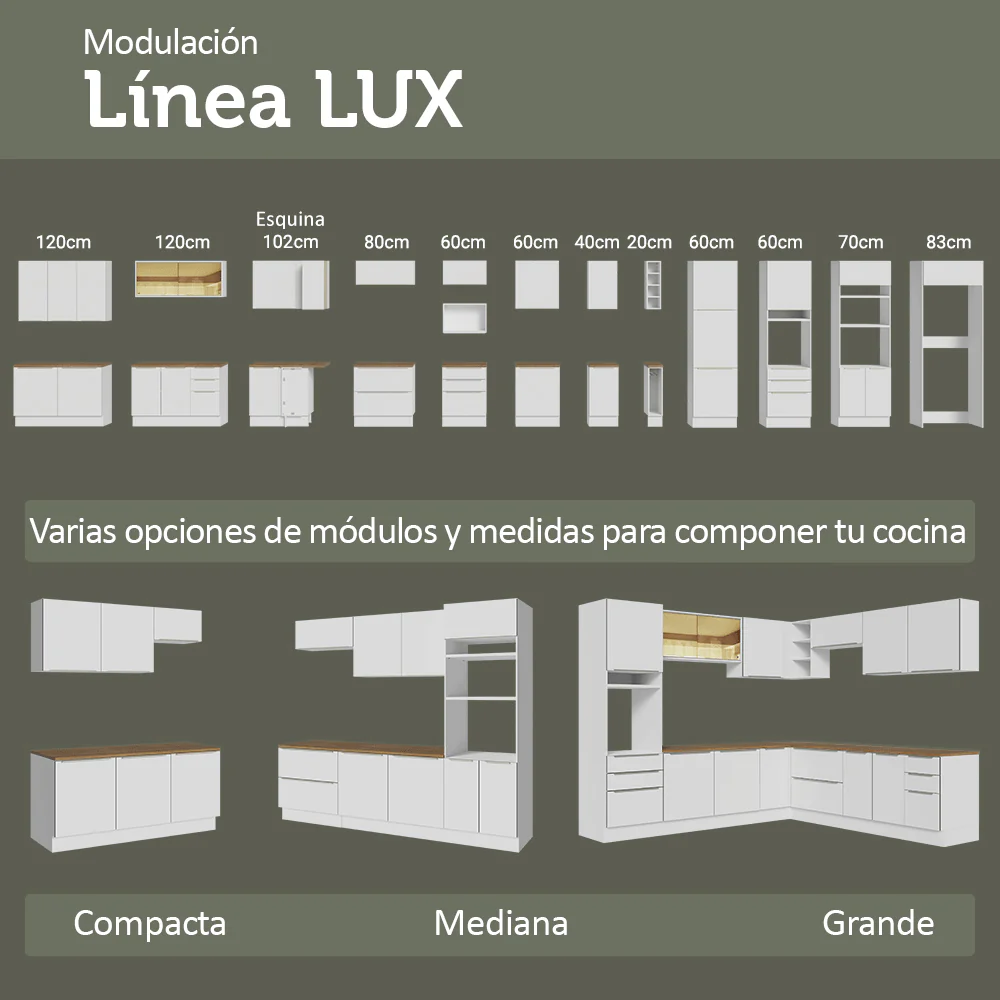 Bajo Mesada 50cm X 60 cm, 1 puerta Blanco/Blanco Aterciopelado/Marrón Lux Top Madesa - Image 9