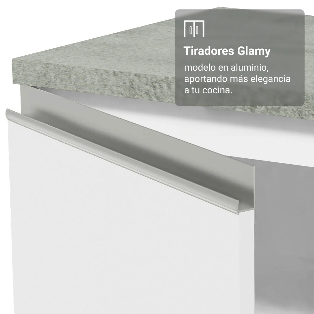 Bajo Mesada 50cm 1 puerta Blanco Glamy Madesa - Image 7