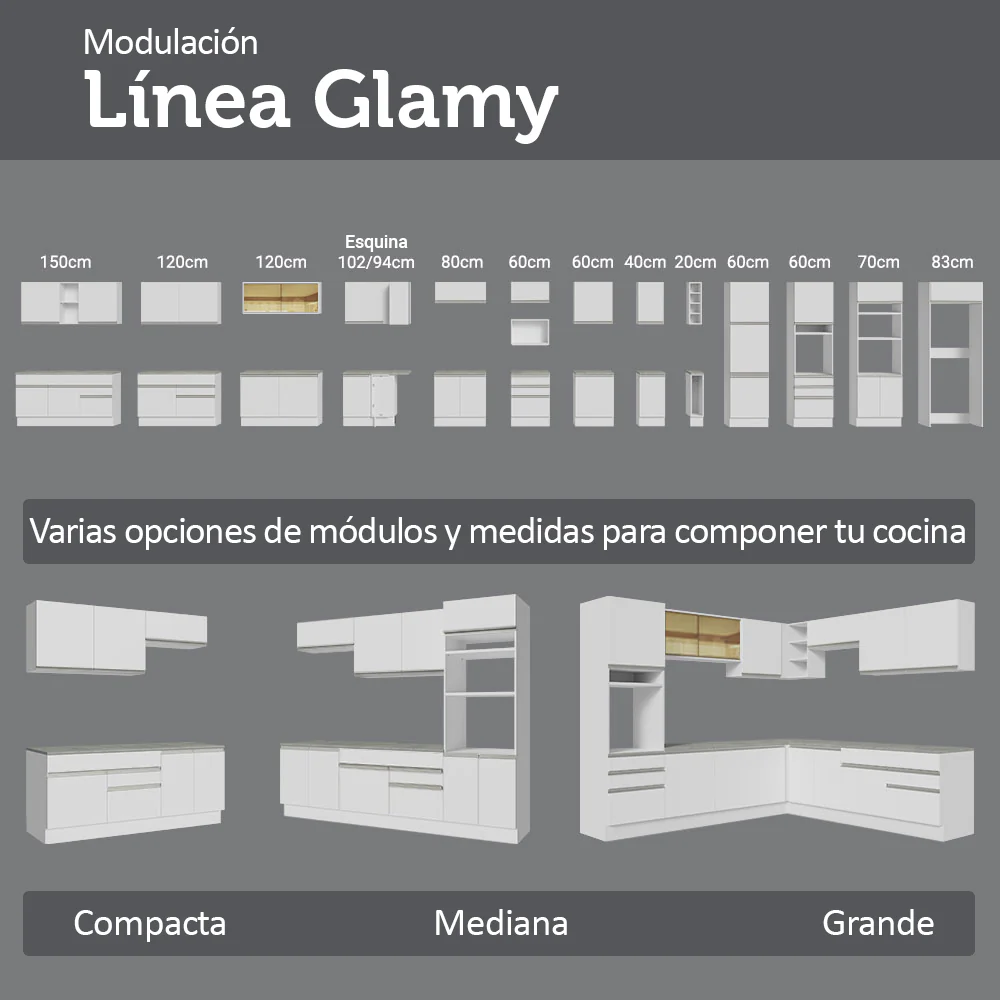Bajo Mesada 50cm 1 puerta Blanco Glamy Madesa - Image 9