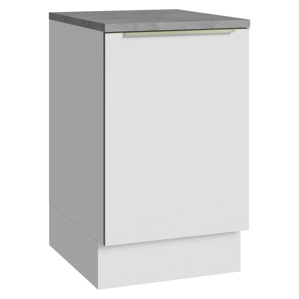 Bajo Mesada 50cm X 60 cm, 1 Puerta (Con Mesada) Blanco aterciopelado Lux Madesa