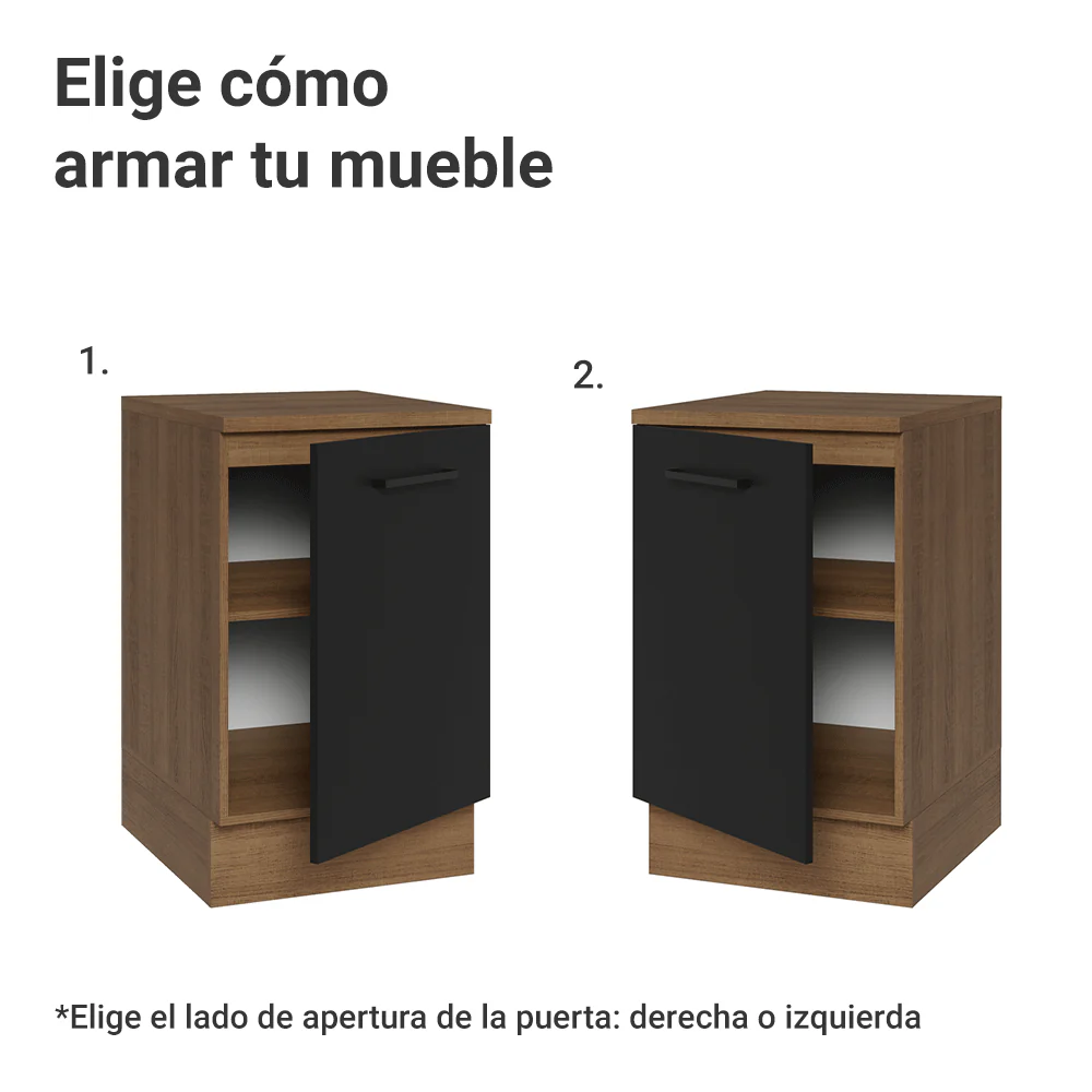 Bajo Mesada 50cm 1 puerta Marrón/Negro Agata Madesa - Image 4