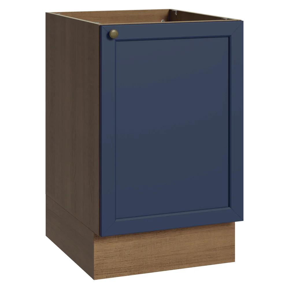Bajo Mesada 50cm 1 Puerta (Sin Mesada) Marrón/Azul Vik Madesa