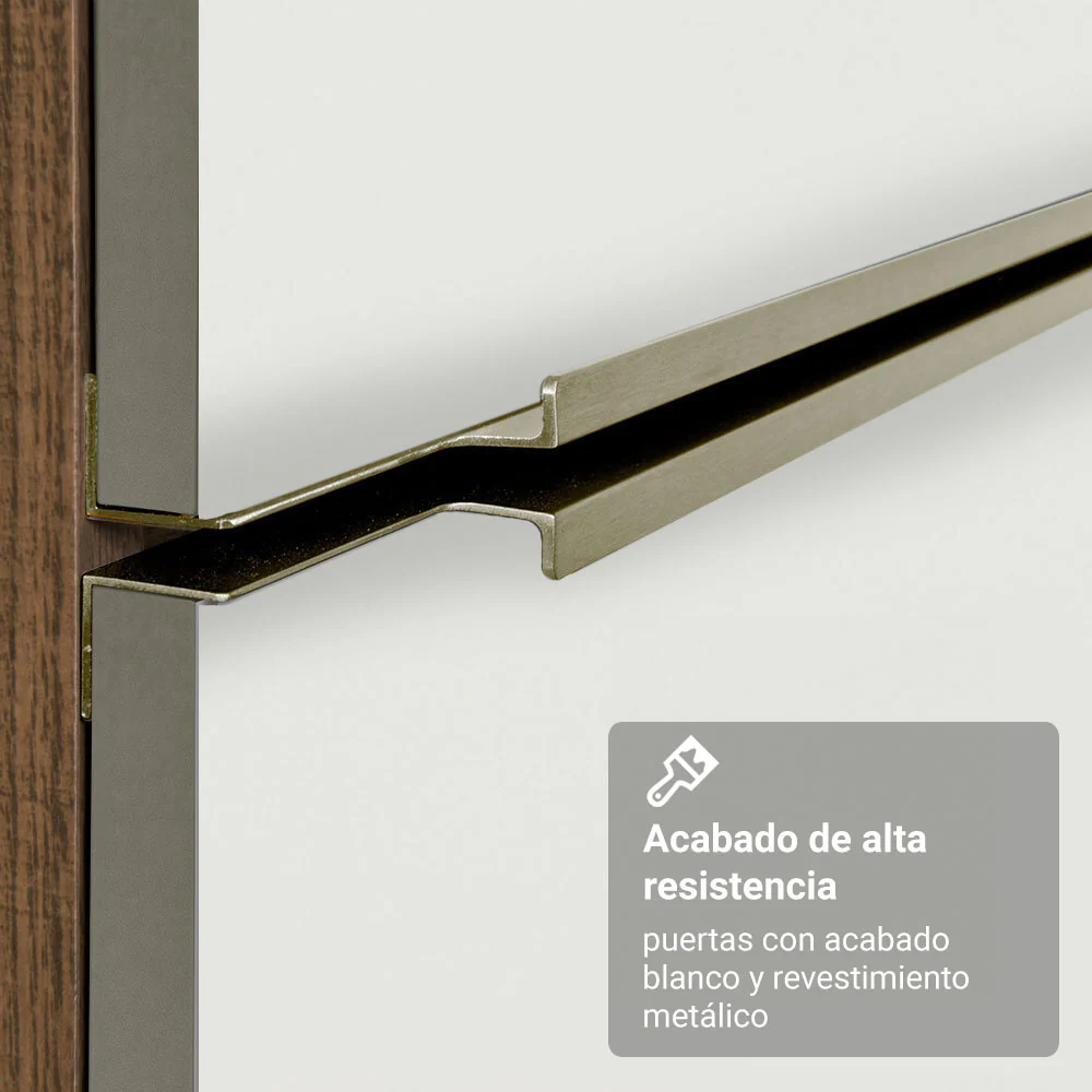 Bajo Mesada 50cm X 60 cm, 1 Puerta (Sin Mesada) Marrón/Blanco aterciopelado Lux Madesa - Image 6