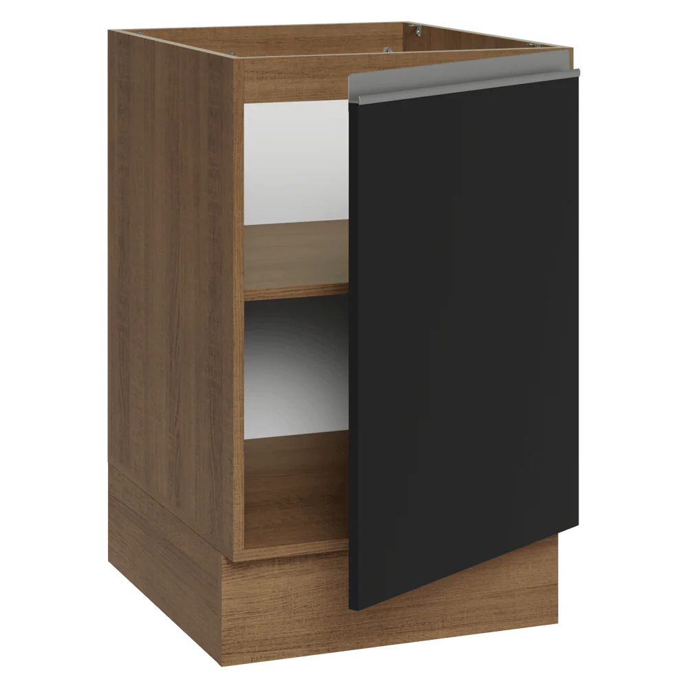 Bajo Mesada 50cm 1 Puerta (Sin Mesada) Marrón/Negro Glamy Madesa - Image 6