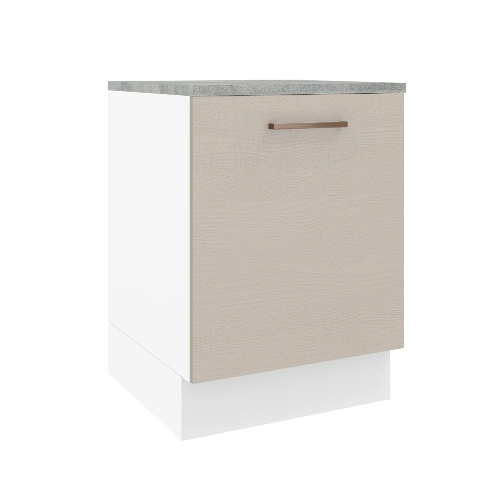 Bajo Mesada 60 cm 1 Puerta Agata Blanco/Crema