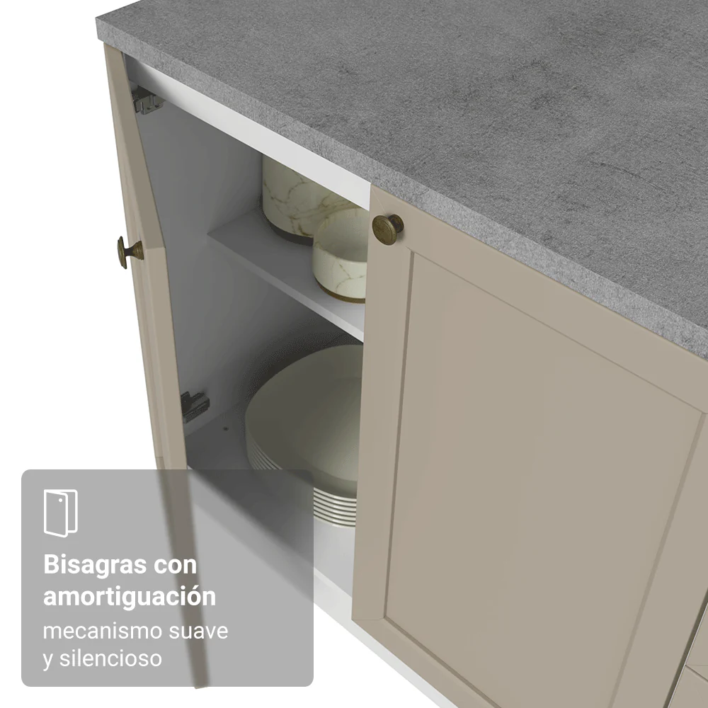 Bajo Mesada 60 cm 1 Puerta Blanco/Crema Vik Madesa - Image 8