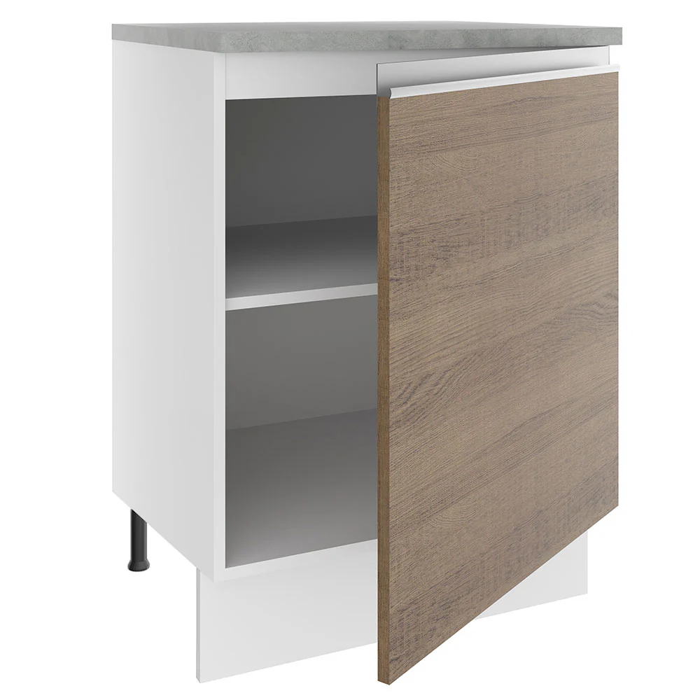 Bajo Mesada 60 cm 1 Puerta Glamy Blanco/Marrón - Image 6