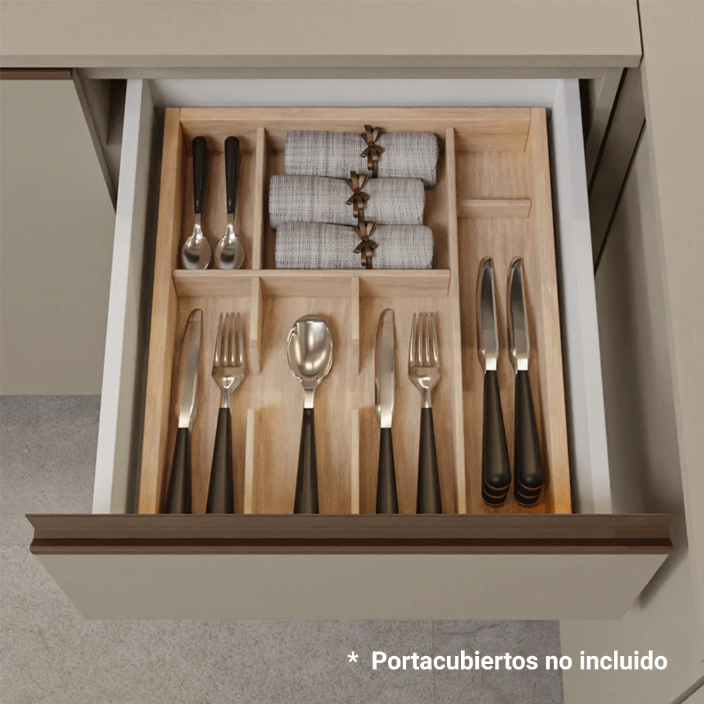 Bajo Mesada 60 cm 3 cajones Flotante Crema Nice - Image 5