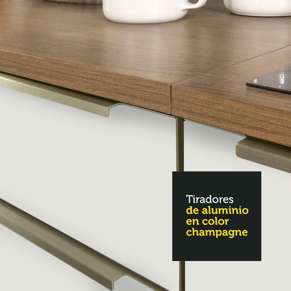 Bajo Mesada 60 cm x 60 cm, 3 Cajones Lux Marrón/Blanco - Image 4