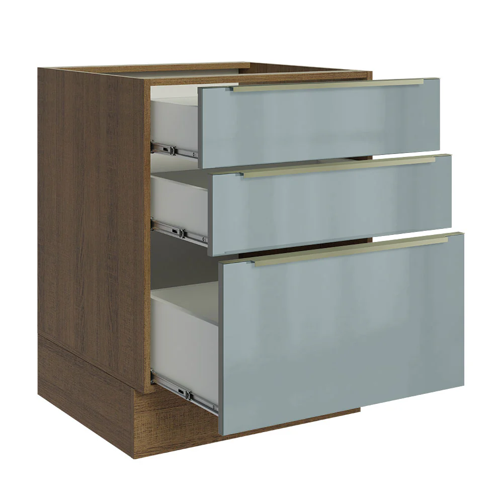 Bajo Mesada 60 cm  x 60 cm, 3 Cajones Lux Marrón/Gris - Image 8