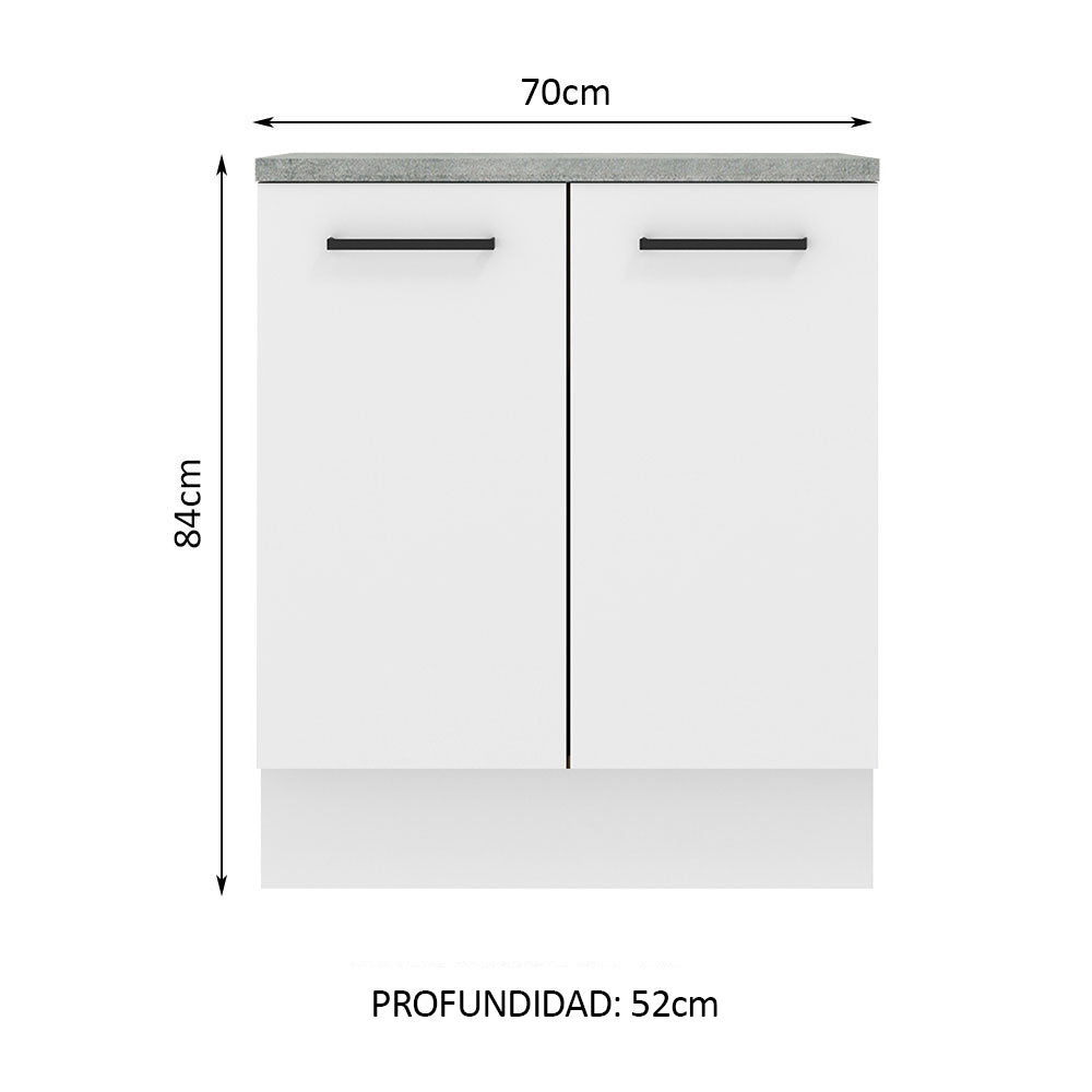 Bajo Mesada 70 cm 2 Puertas Agata Blanco - Image 2
