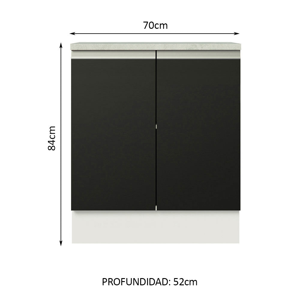 Bajo Mesada 70 cm 2 Puertas Blanco/Negro Glamy - Image 2