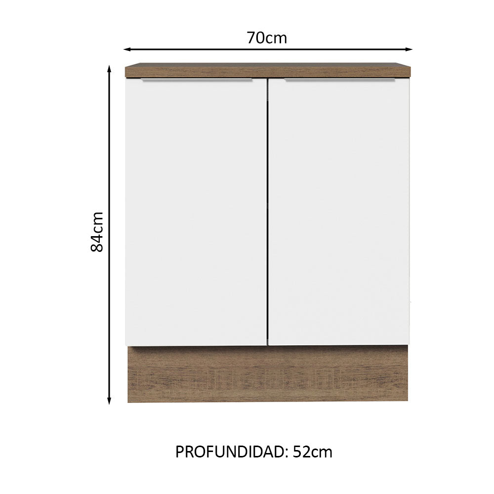 Bajo Mesada 70 cm Sin cajones 2 Puertas Stella Marrón/Blanco - Image 2