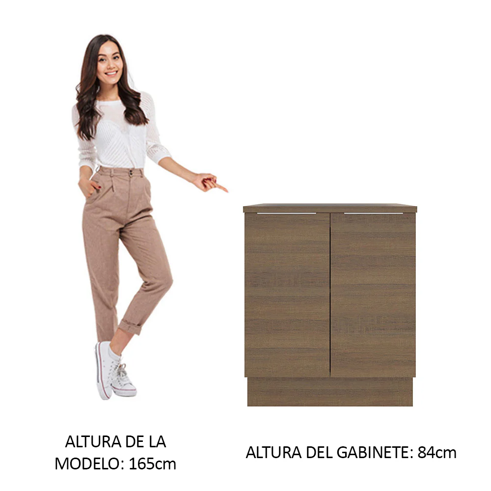 Bajo Mesada 70 cm x 60 cm, 2 Puertas Stella Marrón - Image 3