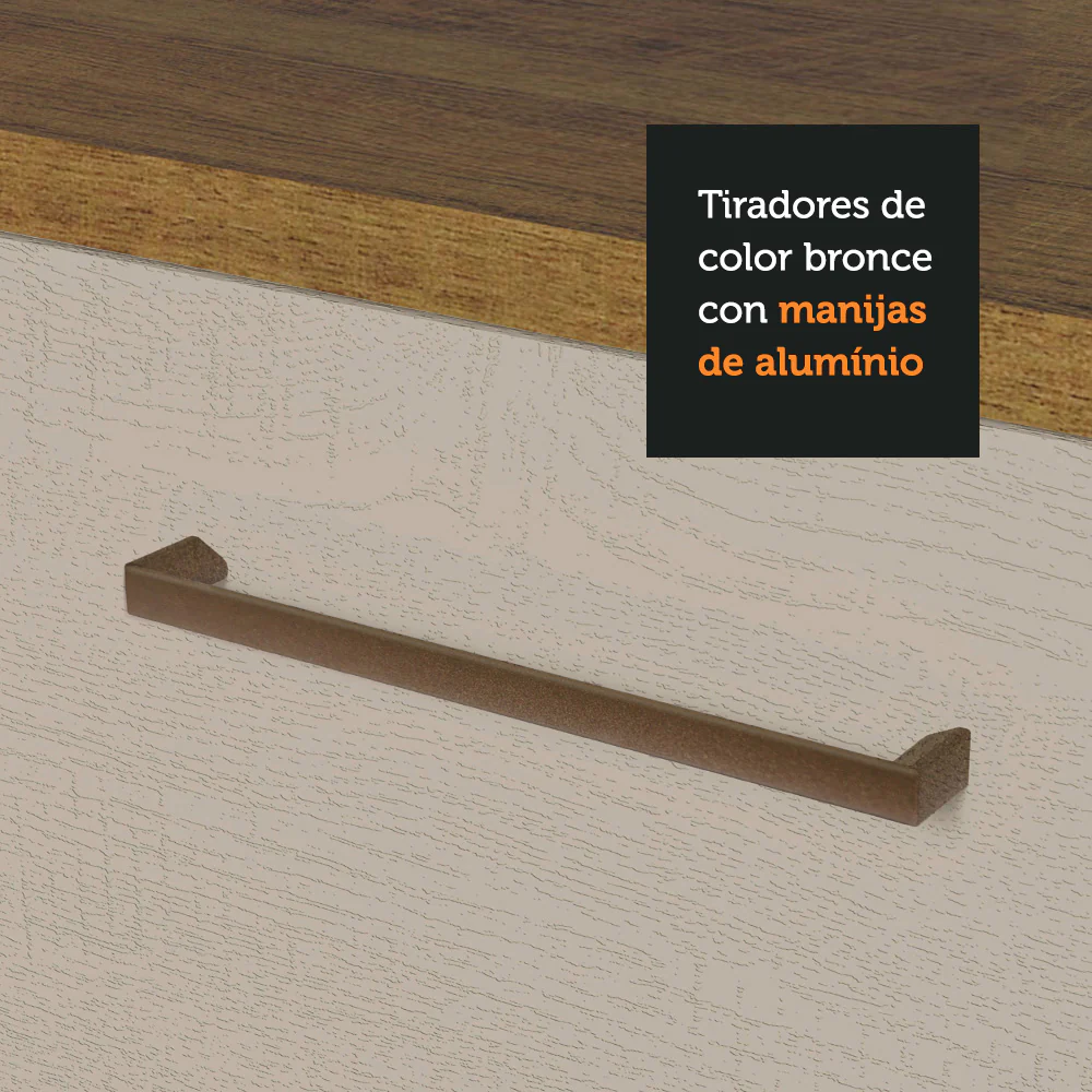 Bajo Mesada 80 cm 2 Cajones Marrón/Crema Agata Madesa - Image 7
