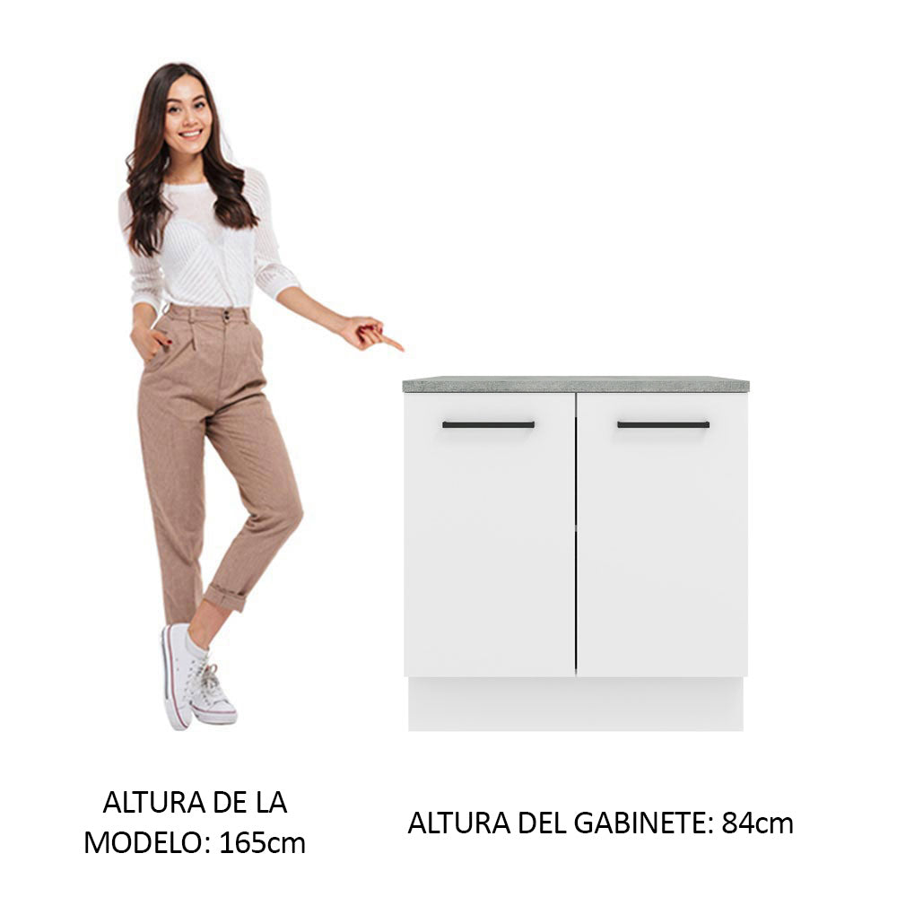 Bajo Mesada 80 cm 2 Puertas Agata Blanco - Image 3