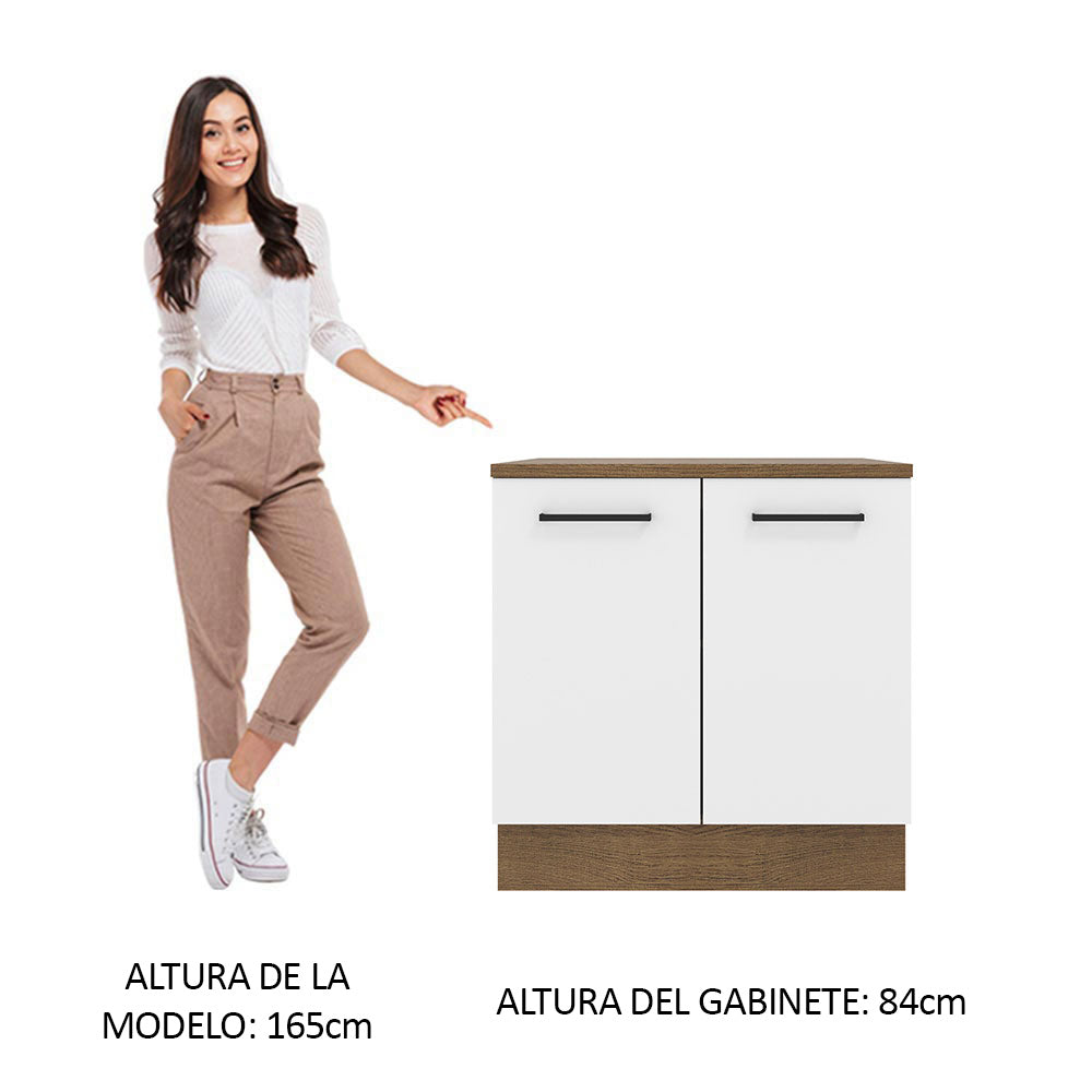 Bajo Mesada 80 cm 2 Puertas Agata Marrón/Blanco - Image 5