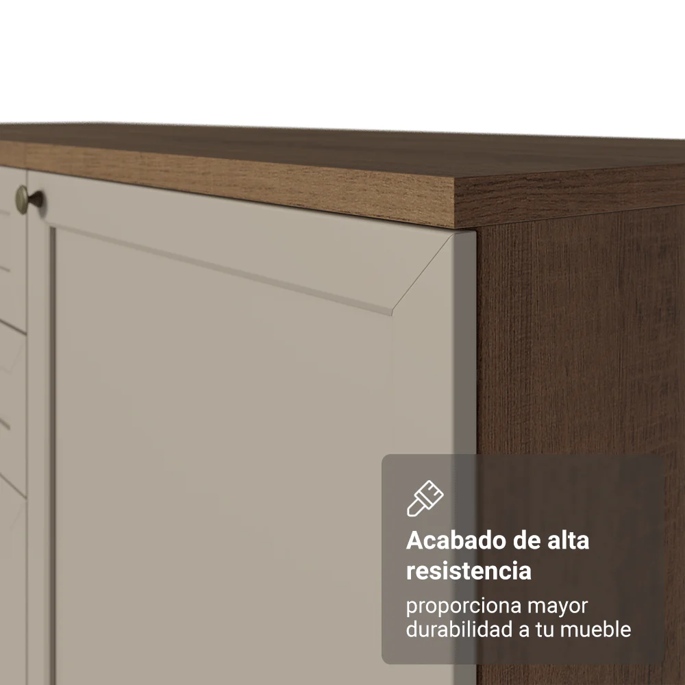 Bajo Mesada 80 cm 2 Puetas Marrón/Crema Vik Madesa - Image 7