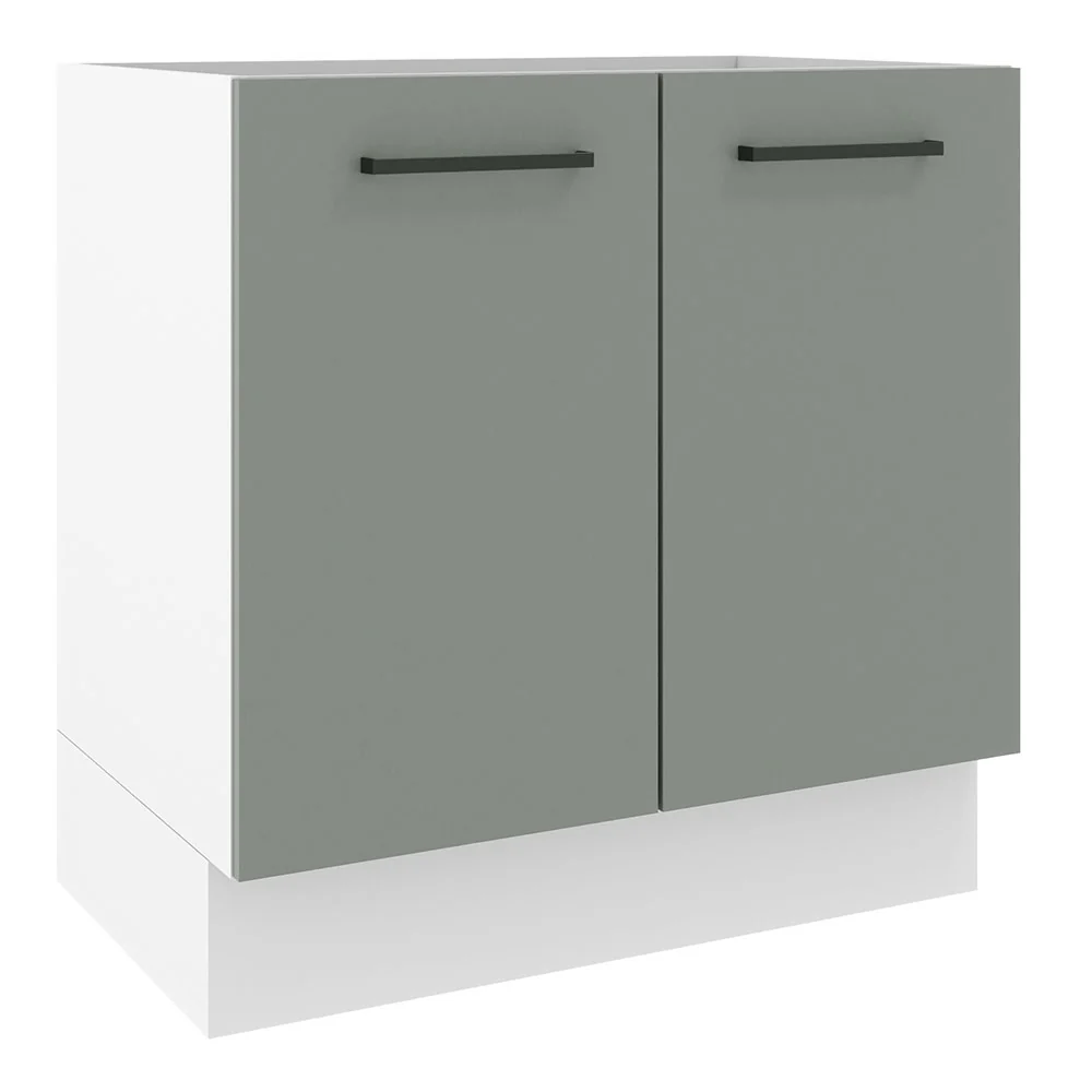 Bajo Mesada 80 cm x 60 cm, 2 Puertas Agata Blanco/Gris
