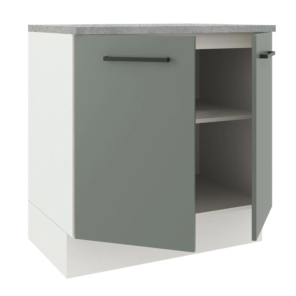Bajo Mesada 80 cm Sin cajones 2 Puertas Agata Blanco/Gris - Image 6