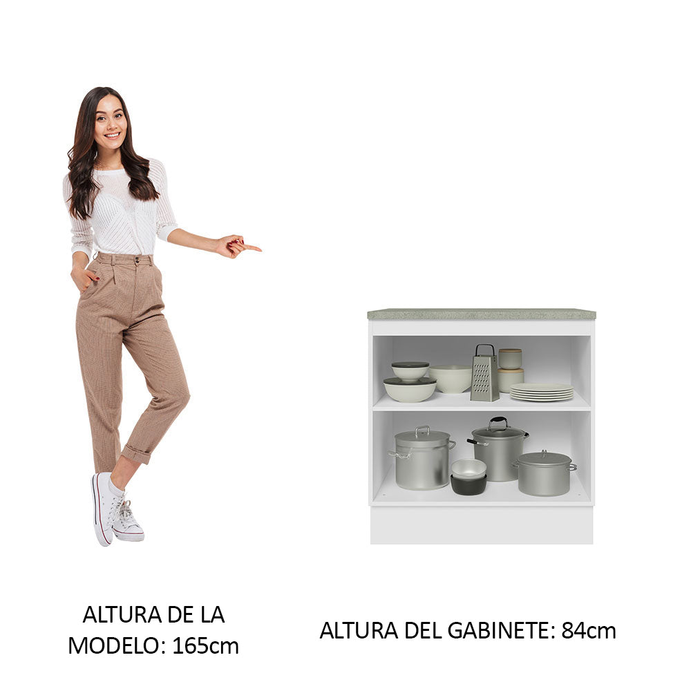 Bajo Mesada 80 cm x 60 cm, Sin cajones 2 Puertas Lux Blanco/Blanco - Image 4